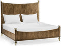 Barcelona King Panel Bed in Walnut Brown with Champagne Patina
