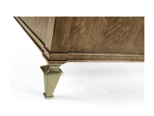 Barcelona King Panel Bed in Walnut Brown with Champagne Patina