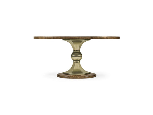Barcelona Round Walnut Dining Table with Champagne Base