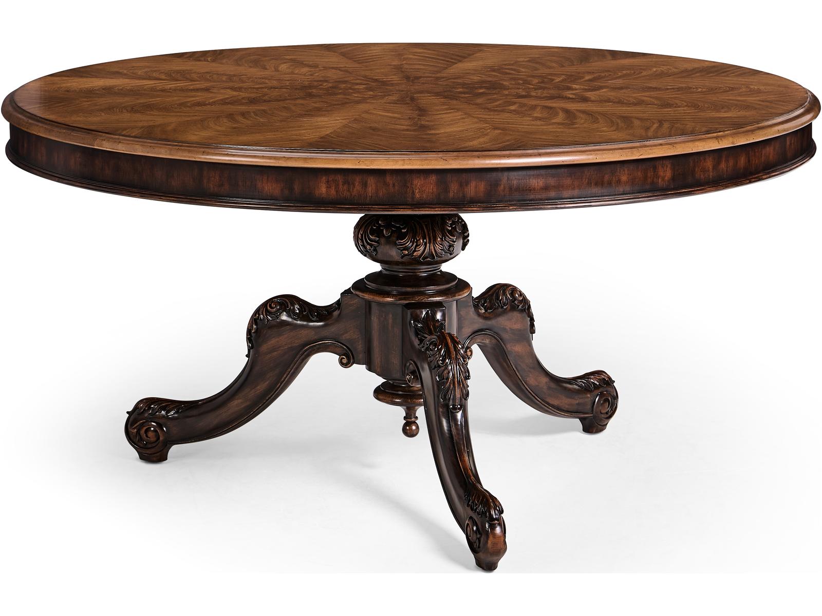 Hattie 60-Inch Round Dining Table in Medium Crotch Walnut