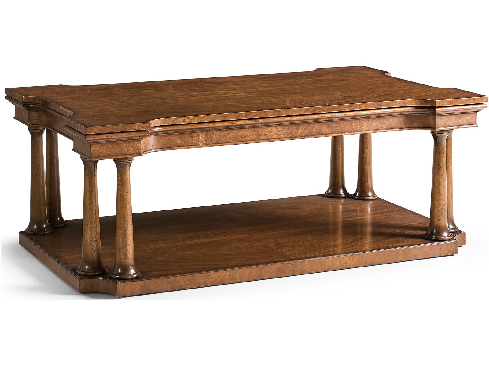 Hattie Traditional Rectangular Coffee Table in Medium Crotch Walnut