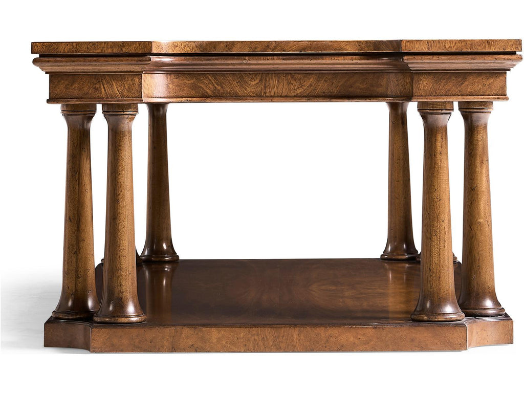 Hattie Traditional Rectangular Coffee Table in Medium Crotch Walnut