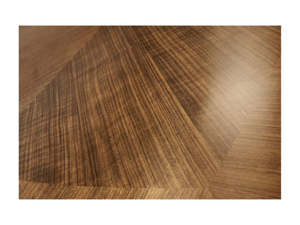 Toulouse 120-Inch Extendable Walnut Dining Table with Brass Hardware