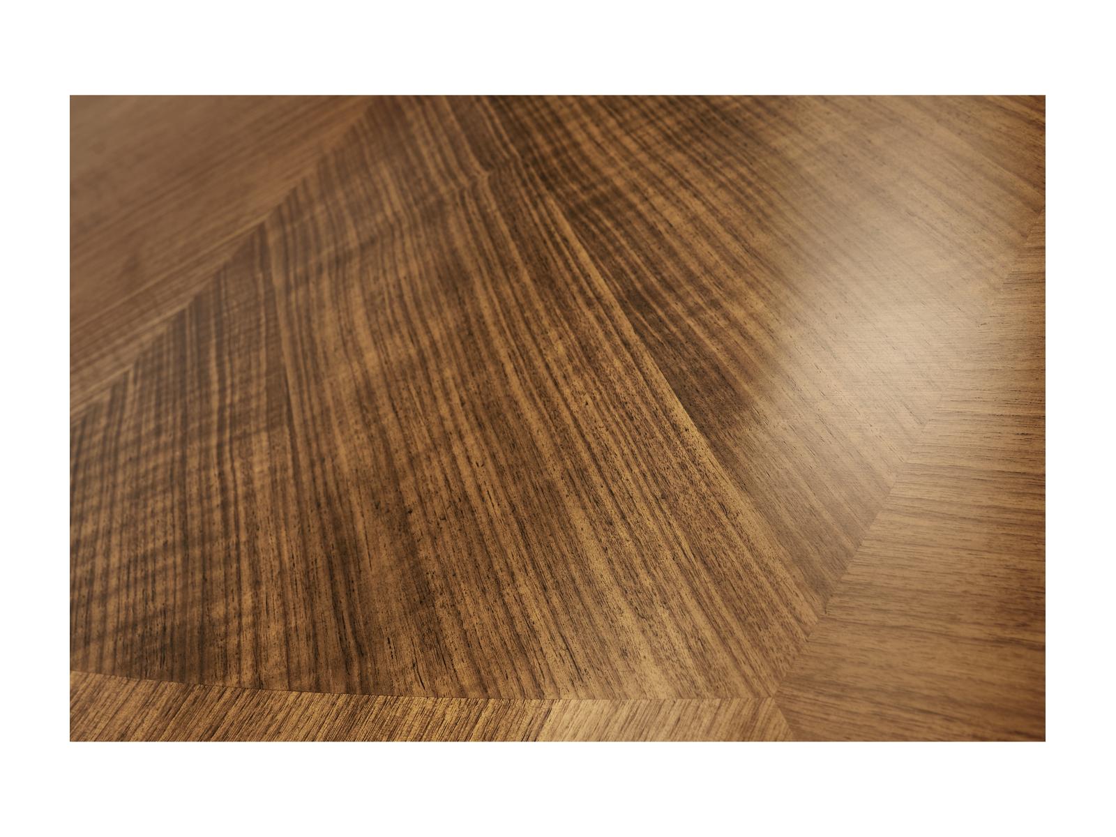 Toulouse 120-Inch Extendable Walnut Dining Table with Brass Hardware