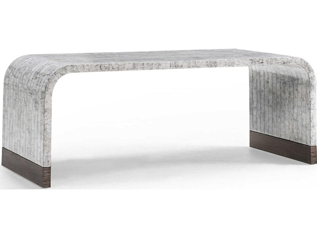 Gaia Modern Rectangular Coffee Table in White Smoke Eggshell
