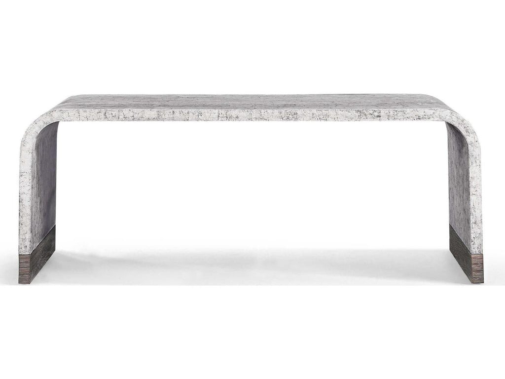 Gaia Modern Rectangular Coffee Table in White Smoke Eggshell