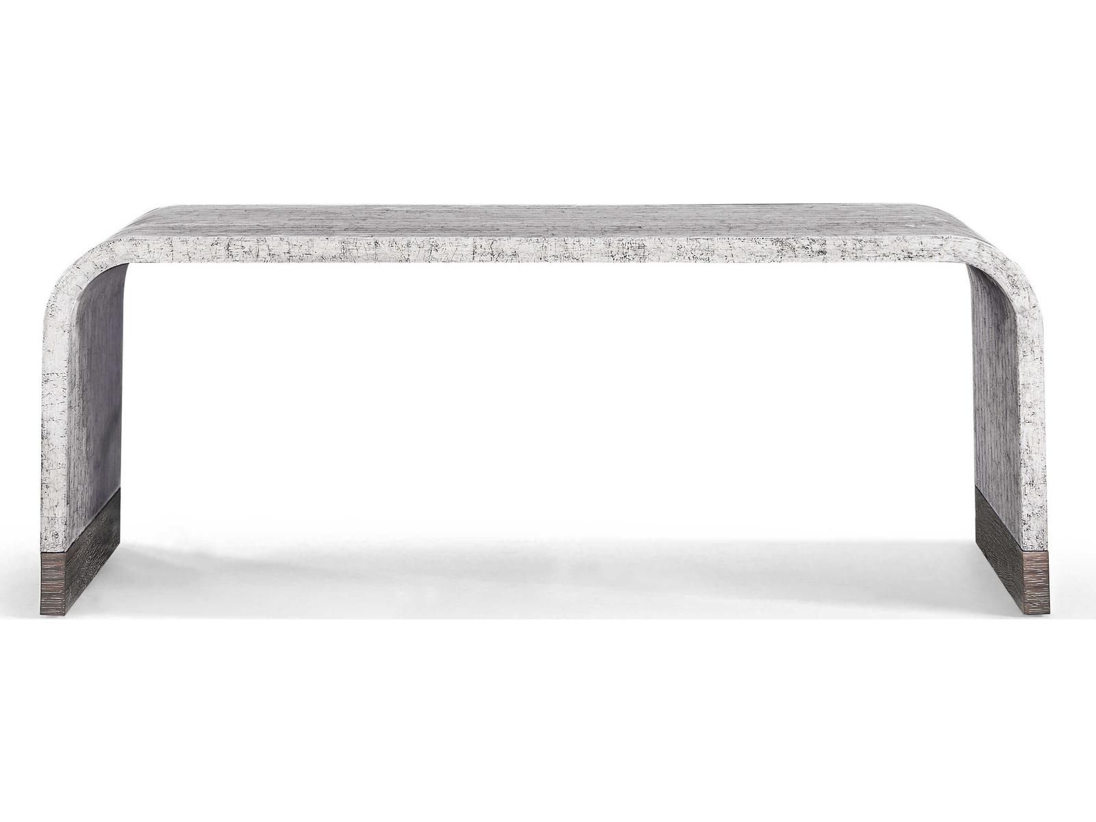 Gaia Modern Rectangular Coffee Table in White Smoke Eggshell