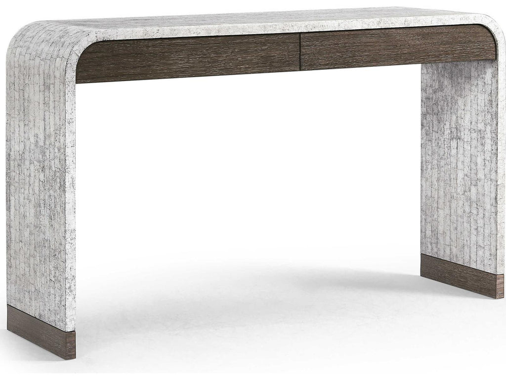 JC Modern Gaia Rectangular Console Table in White Smoke Eggshell