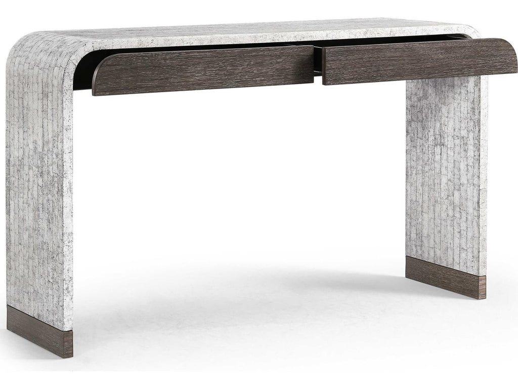 JC Modern Gaia Rectangular Console Table in White Smoke Eggshell