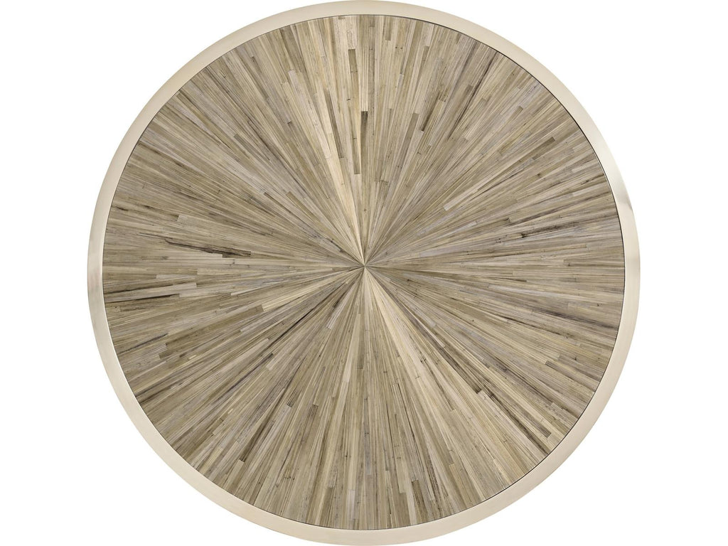 JC Modern Round Wood Natural Straw Coffee Table