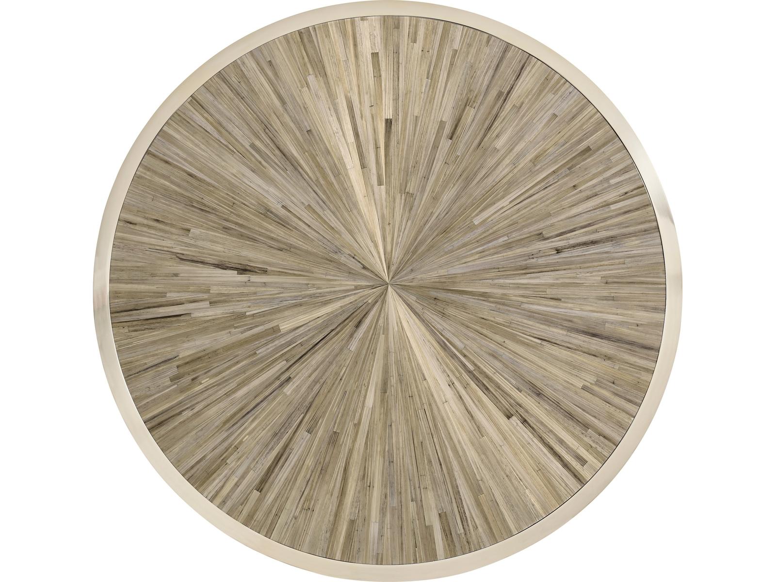 JC Modern Round Wood Natural Straw Coffee Table
