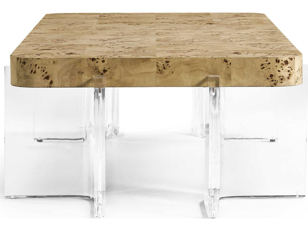 Water Veil Rectangular Natural Mappa Burl Coffee Table