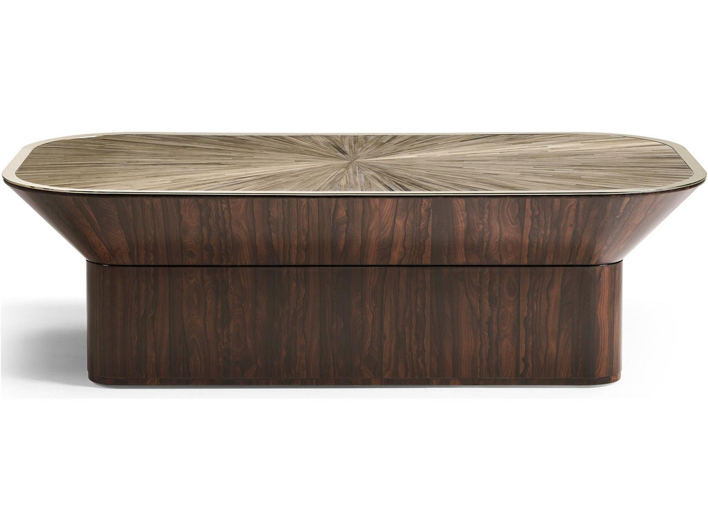 JC Modern Rectangular Wood Natural Straw Coffee Table