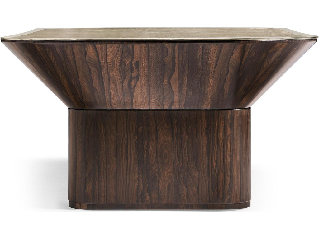 JC Modern Rectangular Wood Natural Straw Coffee Table