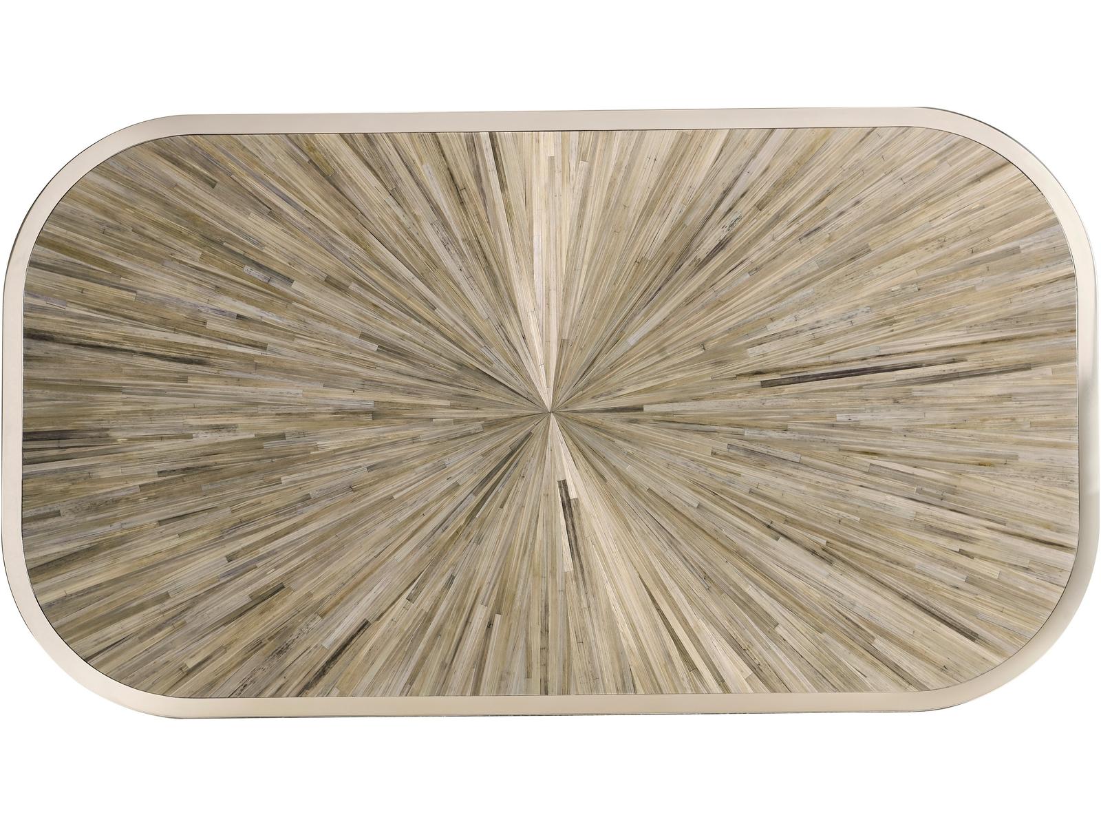 JC Modern Rectangular Wood Natural Straw Coffee Table