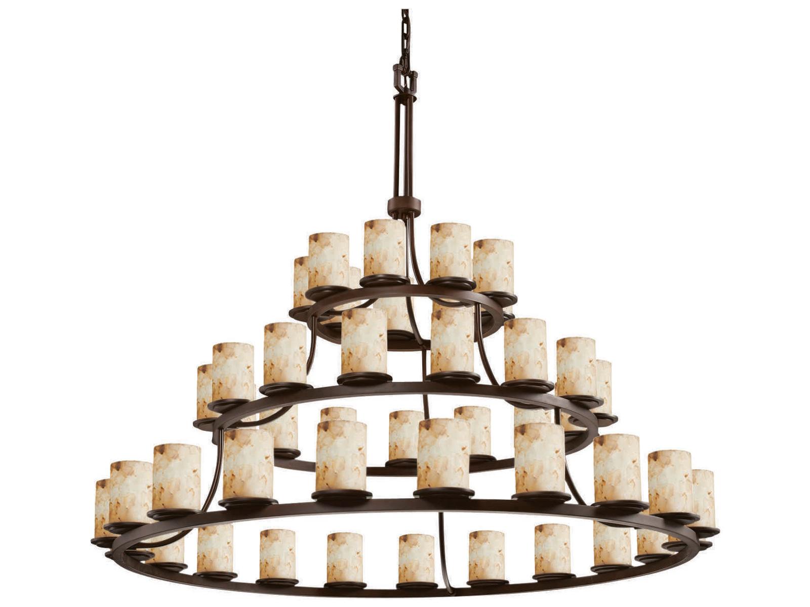 Justice Design Group Alabaster Rocks 45-Light Cylinder Tiered Chandelier