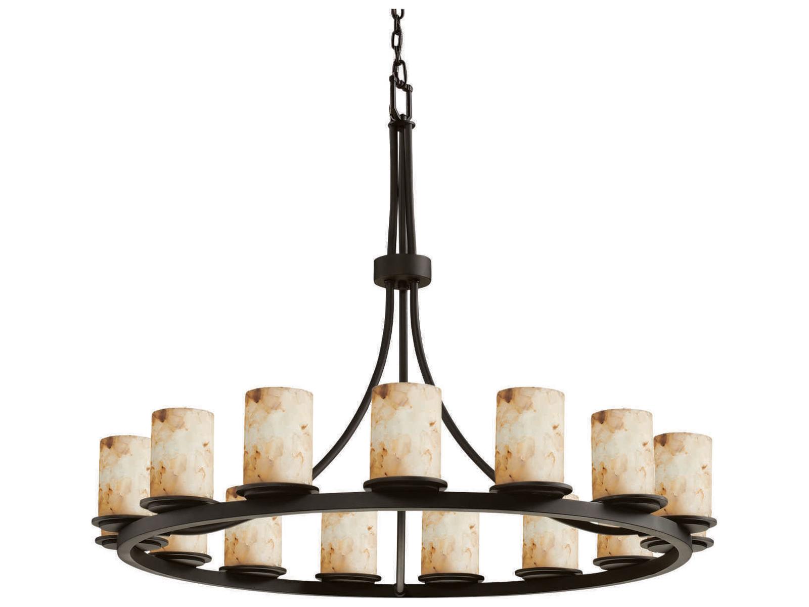 Justice Design Group Alabaster Rocks 21-Light Cylinder Chandelier