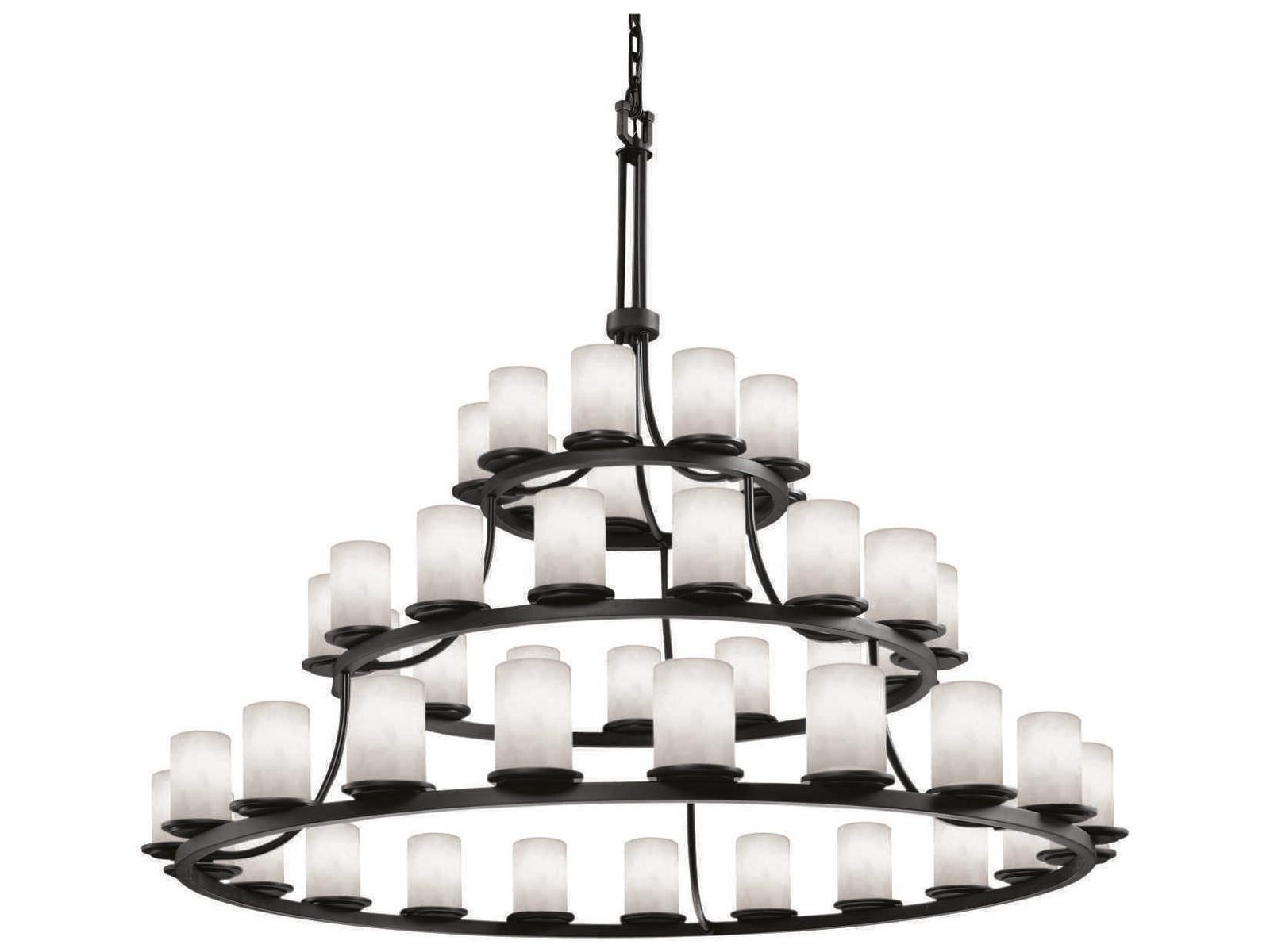 Justice Design Group 45-Light Clouds Cylinder Tiered Chandelier