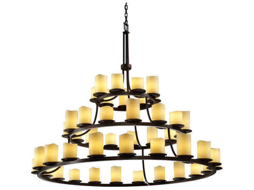 Justice Design Group 45-Light Candlearia Cylinder Tiered Chandelier