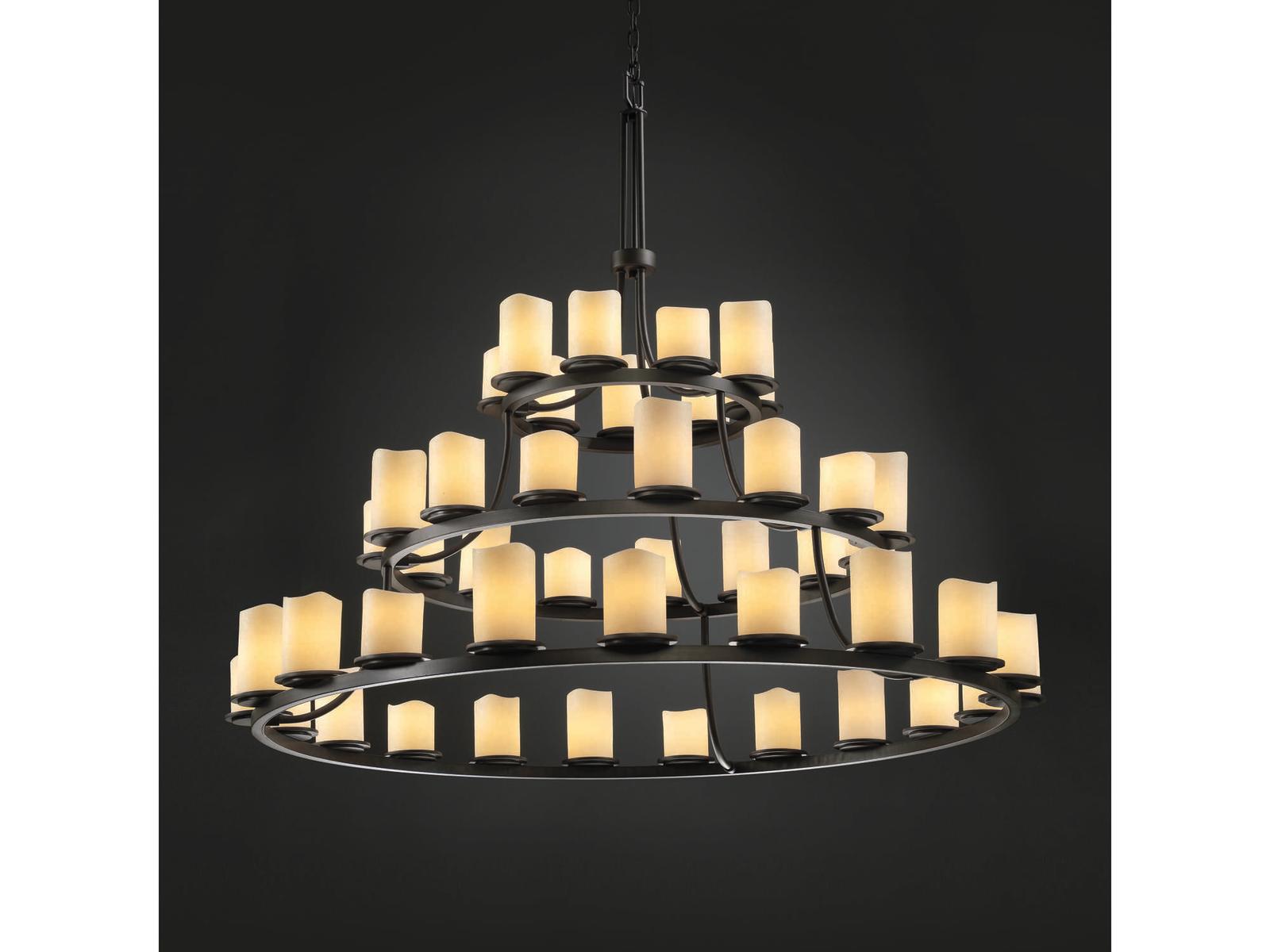 Justice Design Group 45-Light Candlearia Cylinder Tiered Chandelier