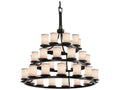 Justice Design Group Textile 36-Light Cylinder Tiered Chandelier