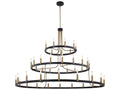 Justice Design Group Clayton 45-Light 3-Tier Chandelier in Matte Black and Brass