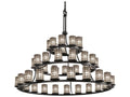 Justice Design Group Wire Glass 45-Light Cylinder Tiered Chandelier