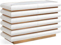Kiki 6-Drawer Dresser in Ivory Lacquer and Brushed Brass