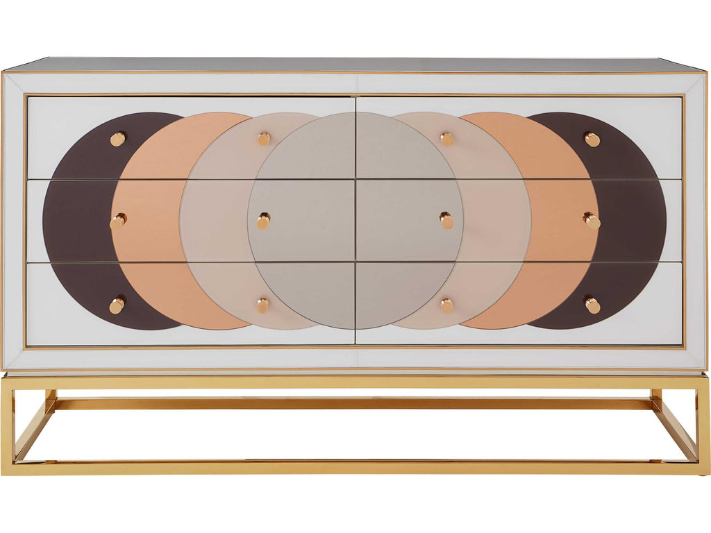 Chambeige 58-Inch Sideboard with Mirrored Glass and Polished Brass