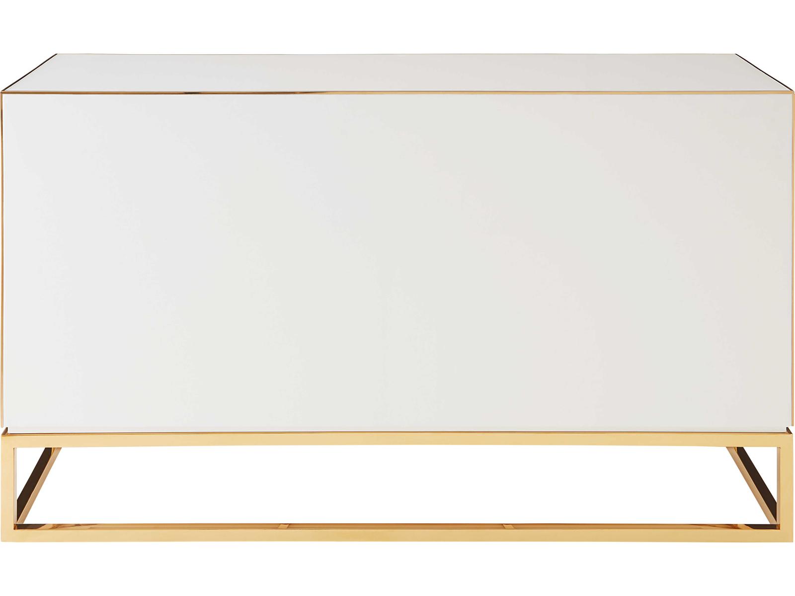 Chambeige 58-Inch Sideboard with Mirrored Glass and Polished Brass