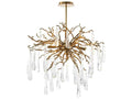 John Richard Brass and Glass Teardrop 7-Light Chandelier in Brass