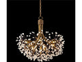 John Richard 9-Light Quartz Chandelier in Gold Leaf