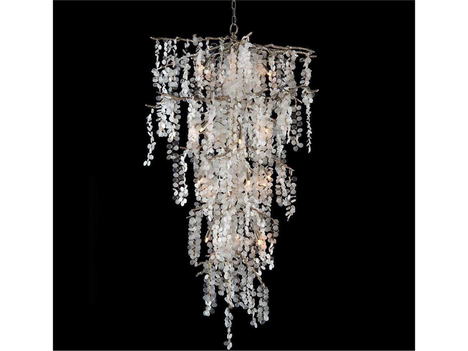 John Richard Shiro Noda 21-Light Dramatic Glass Cluster Chandelier in Champagne Finish