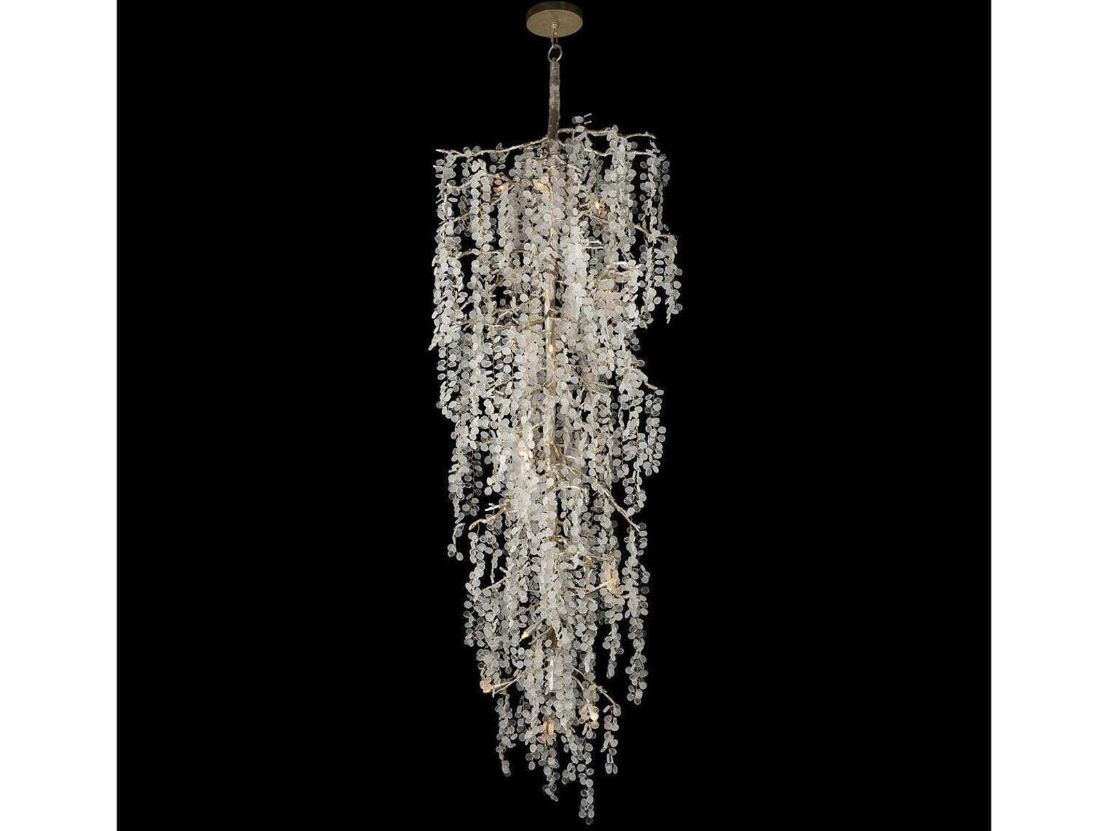 John Richard 15-Light Shiro-Noda Chandelier with Crystal Clusters in Champagne