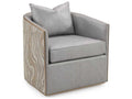 Sonoma Swivel Accent Chair in Gray with Nickel Nailhead Trim