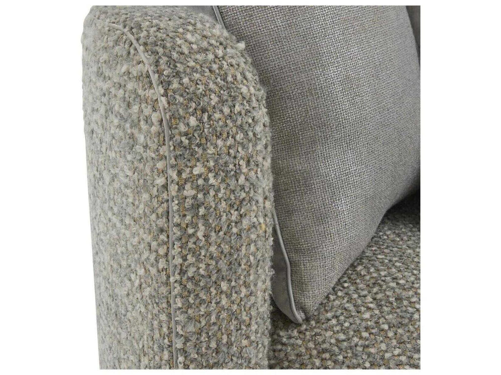 Soledad Swivel Lounger in Poplin Granite Fabric with Polished Stainless Steel Base
