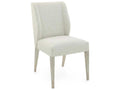 Chorro Oak Wood Upholstered Dining Side Chair in Silver White