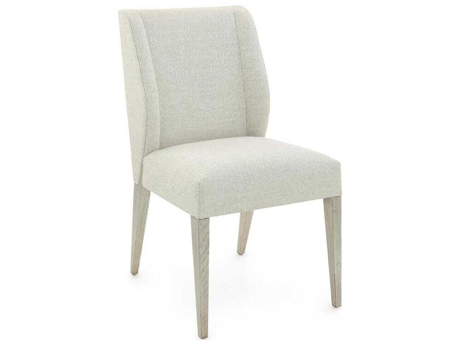 Chorro Oak Wood Upholstered Dining Side Chair in Silver White