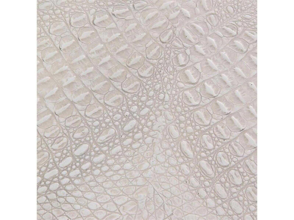 Kano Square Resin White Coffee Table with Crocodile Pattern