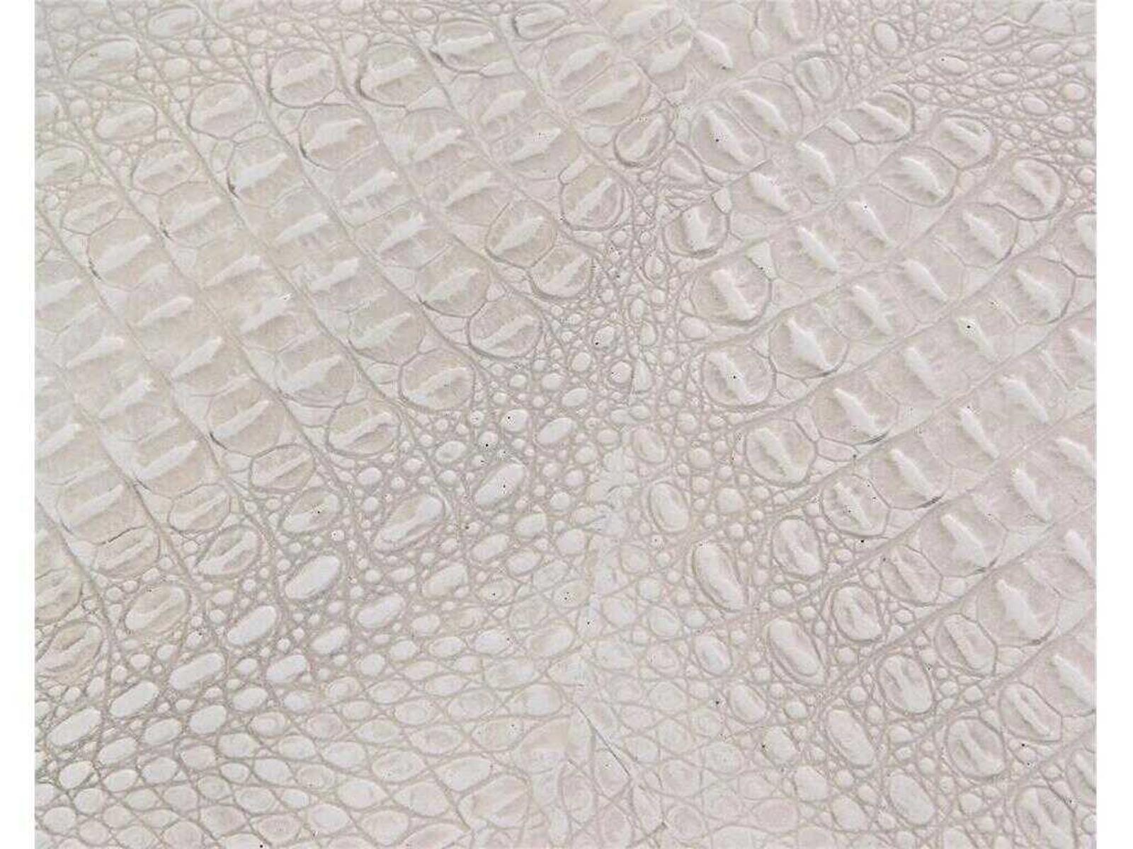 Kano Square Resin White Coffee Table with Crocodile Pattern