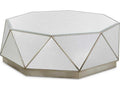 Christine Rendino Radiant Hexagon Glass Coffee Table in Burnished Silver Leaf