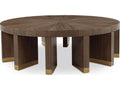 Revolve Round Wood Tristan Coffee Table with Polished Brass Accents