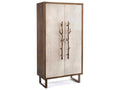 Hallwood Tall Cabinet Golden Oak with Tiza Gesso Doors