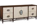 Mercia 4-Drawer 2-Door Credenza in American Black Walnut and Tiza Gesso