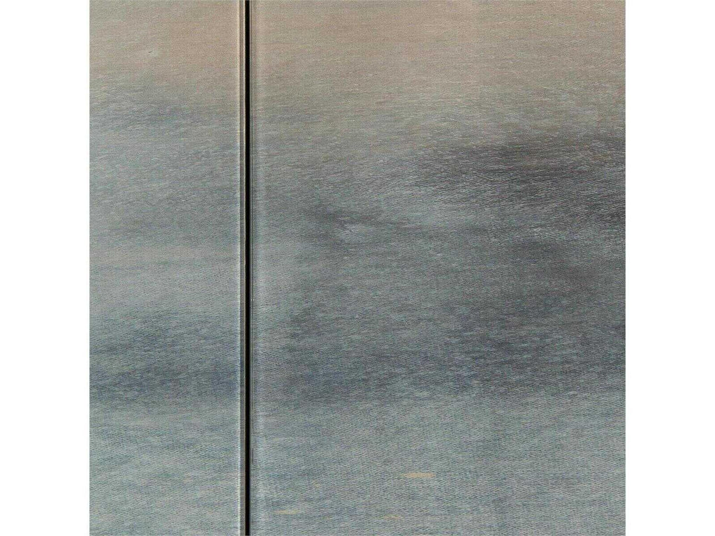 Carol Benson-Cobb Slated Four-Door Credenza with Silver Base