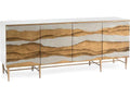 Sutton Place 84 Inch Sideboard Beluga with Etruscan Gold Accents