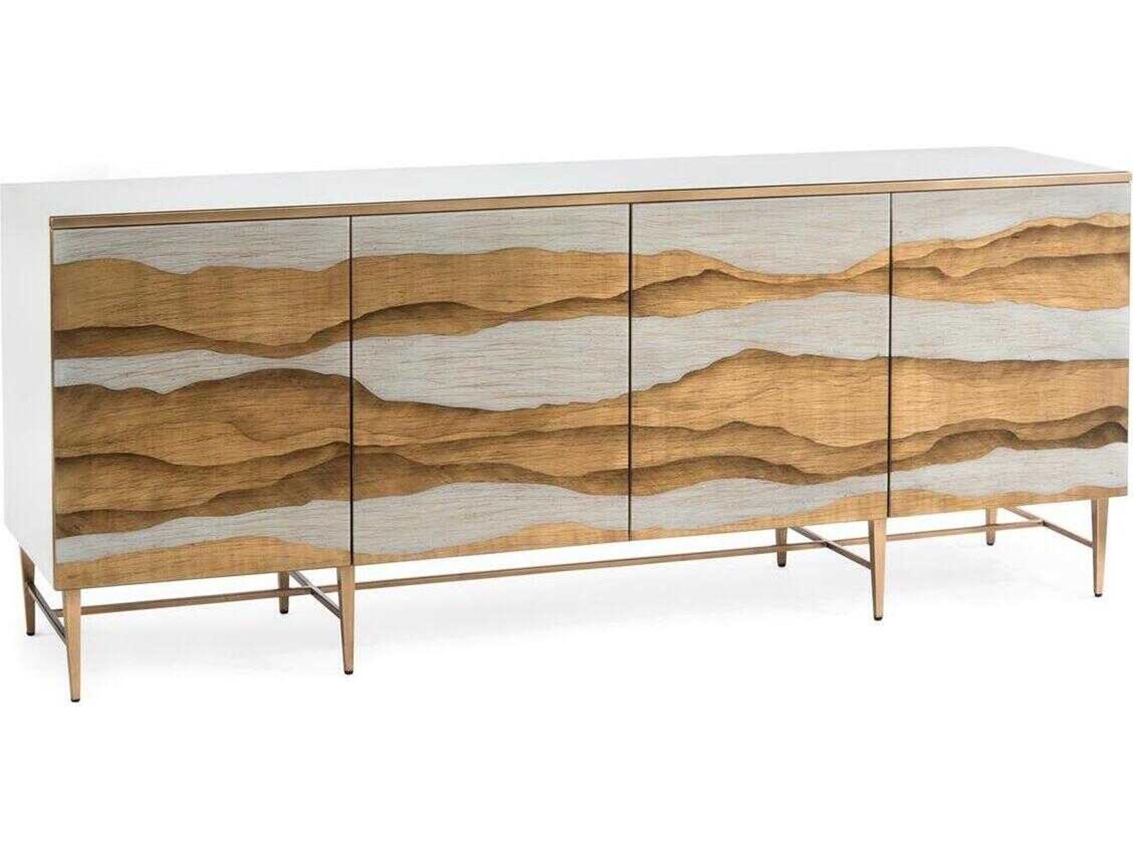 Sutton Place 84 Inch Sideboard Beluga with Etruscan Gold Accents