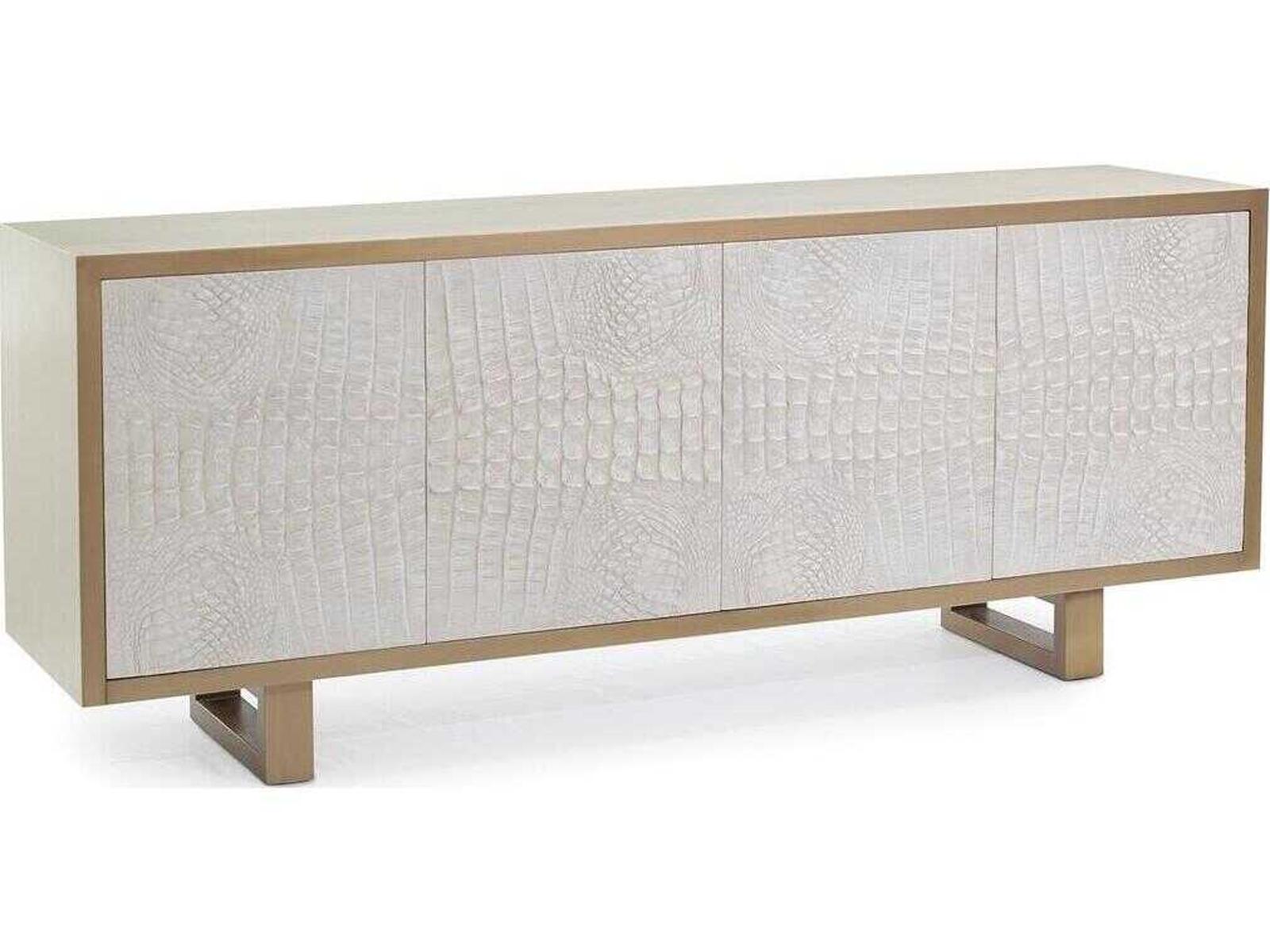Kano Sideboard Book-Matched Faux Crocodile Pattern with Brushed Brass
