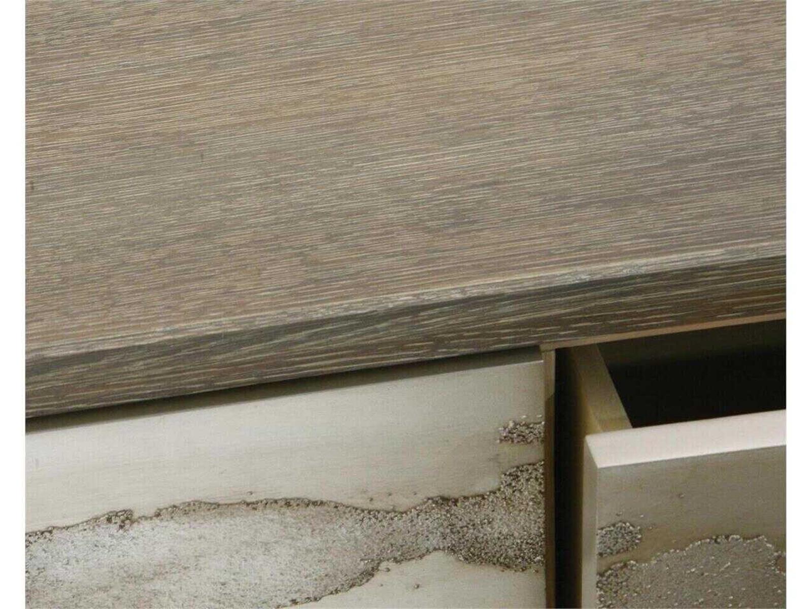 Audley American White Oak Sideboard with Truro Silver Leaf Front