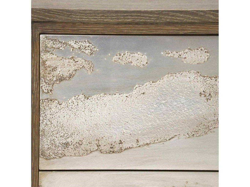 Audley American White Oak Sideboard with Truro Silver Leaf Front